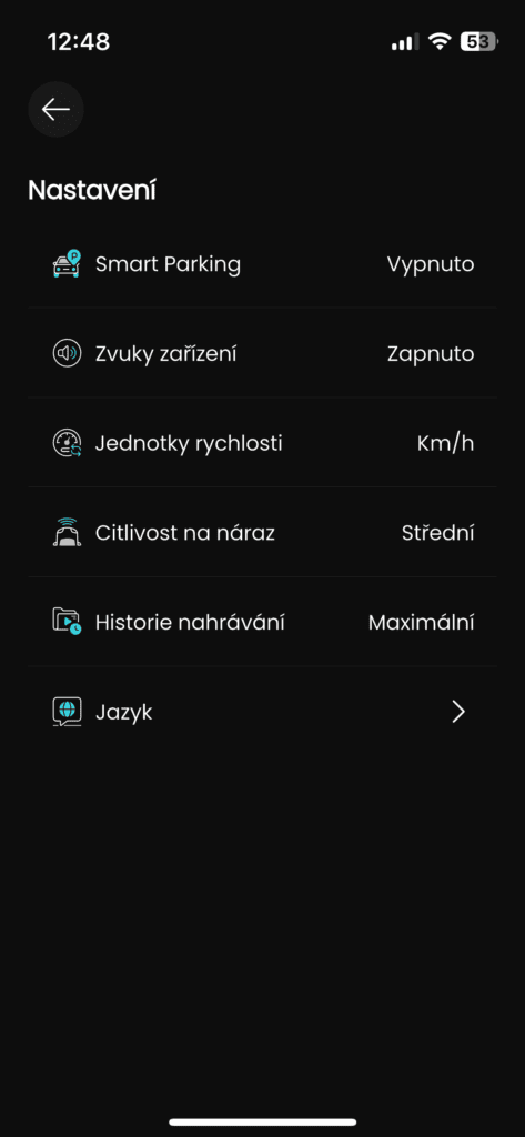 Pozostałe ustawienia w aplikacji.