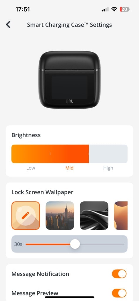 Ustawienia etui słuchawek