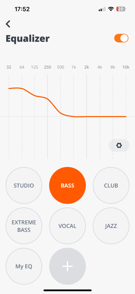 Ustawienia wstępne equalizera
