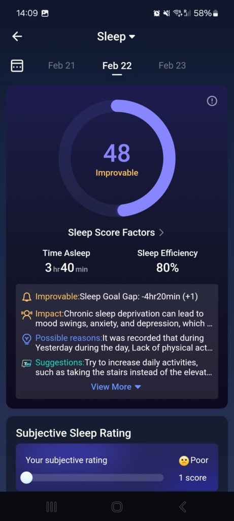 Pierścień zarejestrował sen i drzemkę