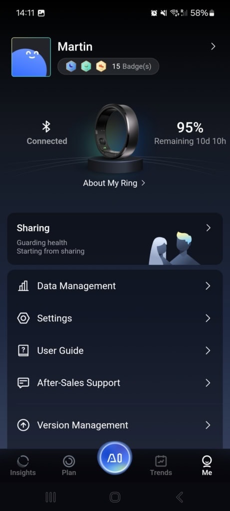 Wskaźnik poziomu naładowania pierścienia