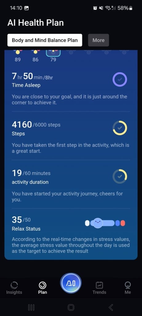 Na każdy dzień jest ustalona docelowa wartość