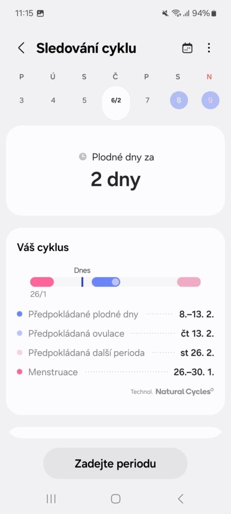 Prosty kalendarz menstruacyjny z prognozą cyklu