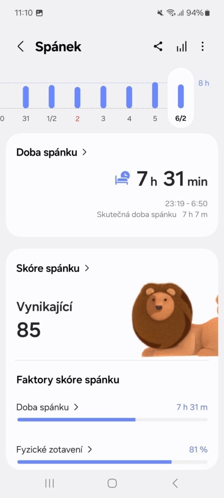 Wynik snu, jego rozwój w czasie i czas trwania