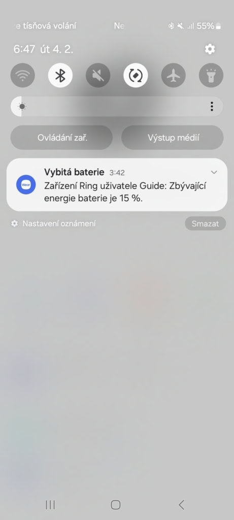 Powiadomienie o niskim poziomie baterii