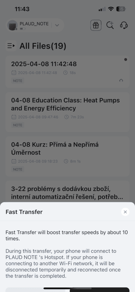 Funkcja Fast Transfer