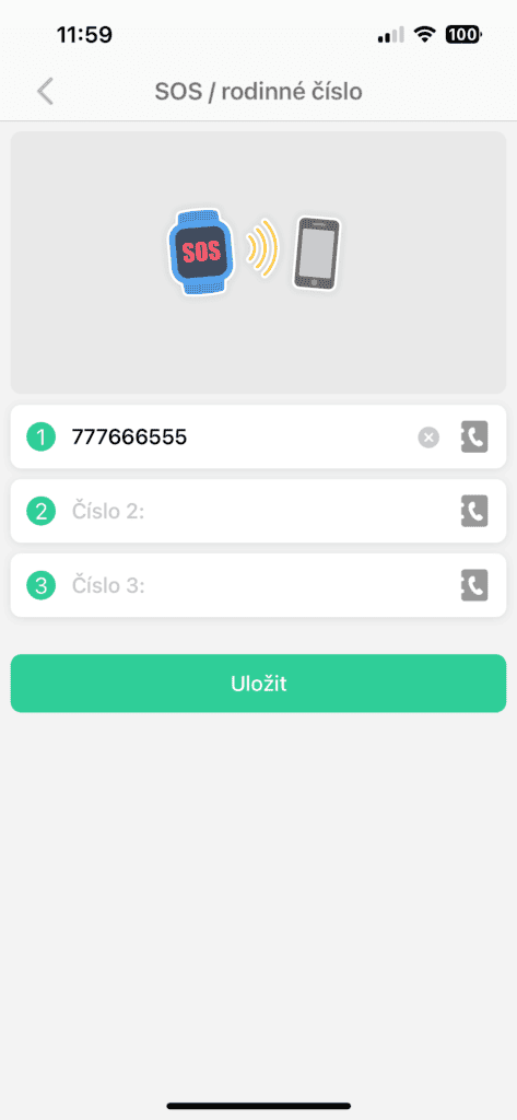 Na przycisk SOS można ustawić do trzech kontaktów