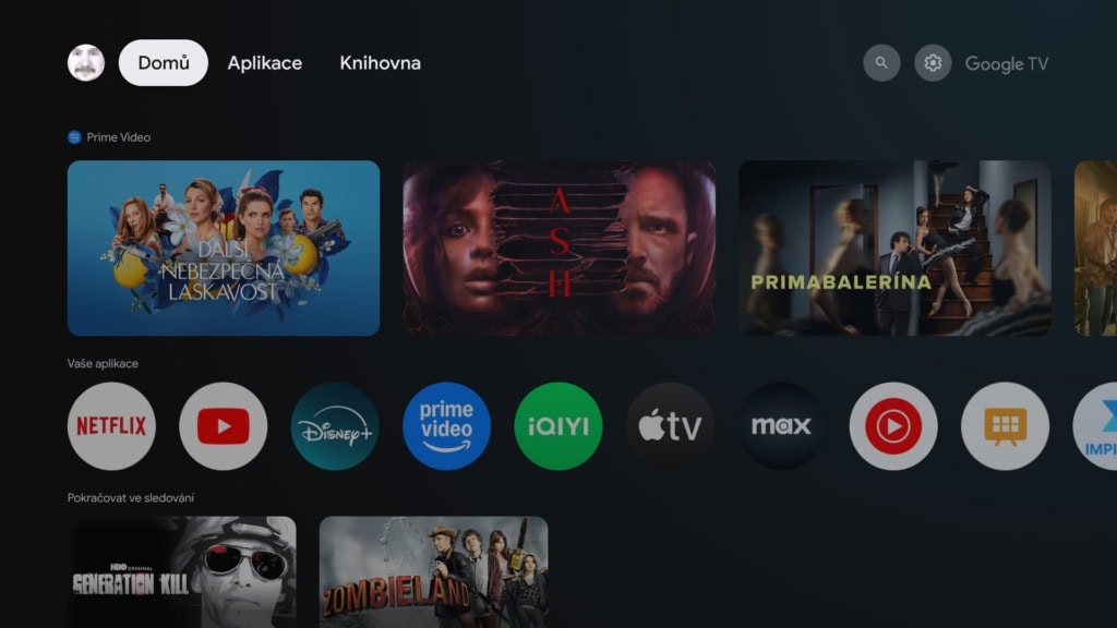 Ekran główny Google TV