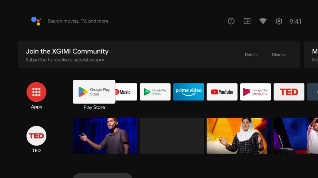 Ekran główny Android TV
