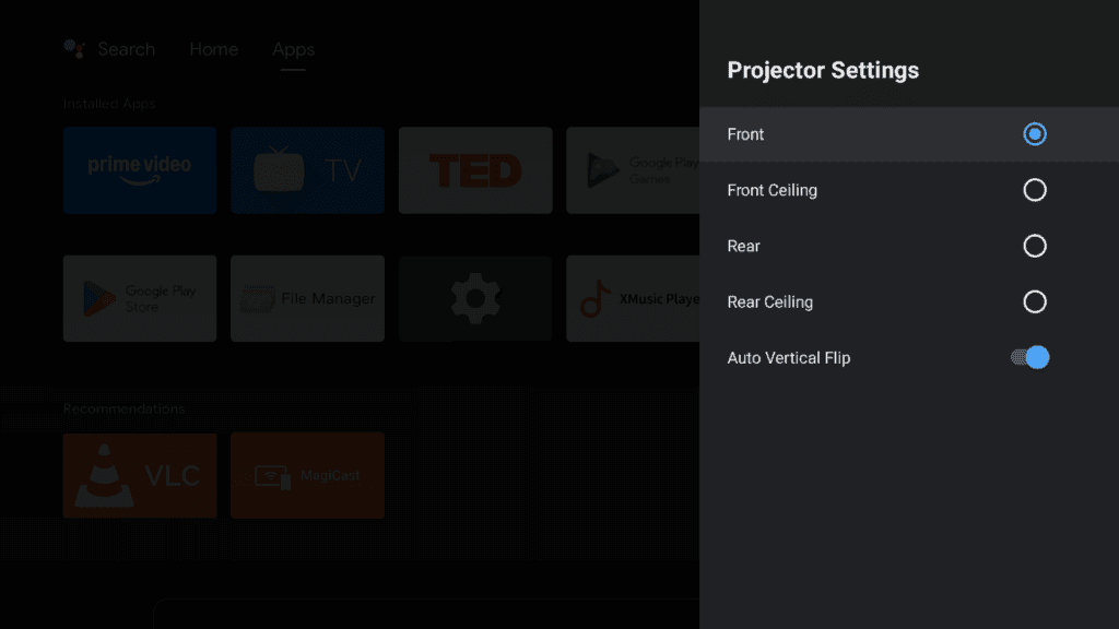 Ustawienia pozycji projektora