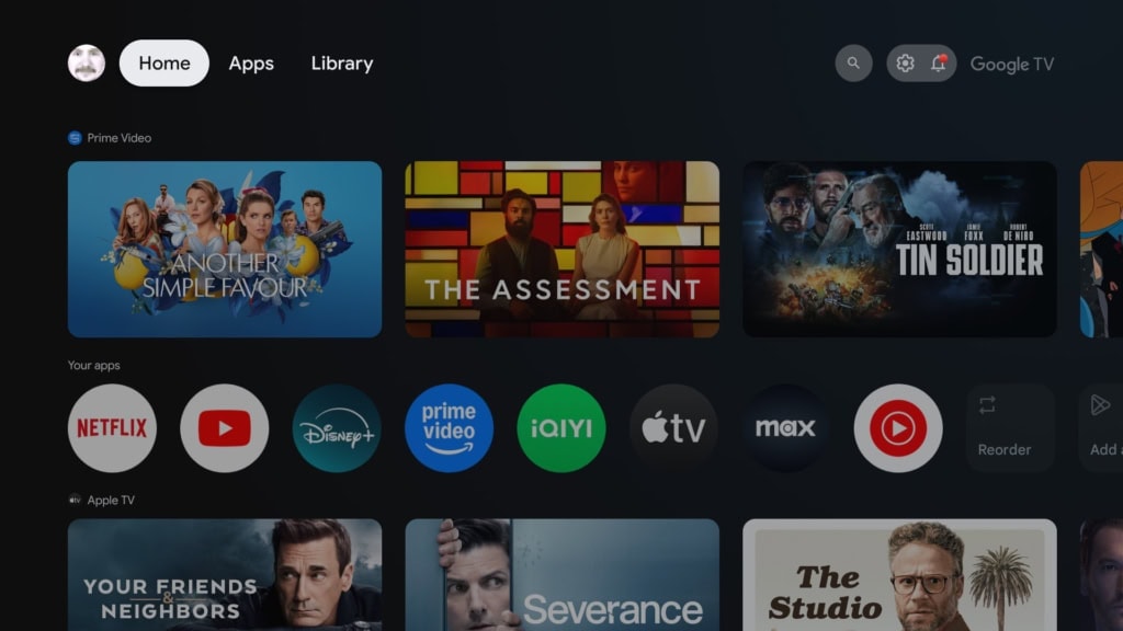 Wyjściowy interfejs Google TV