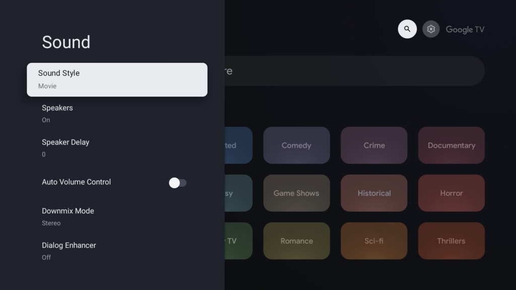 Ustawienia dźwięku