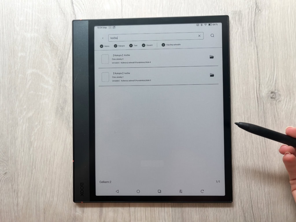 Możesz wyszukiwać w konkretnej notatce