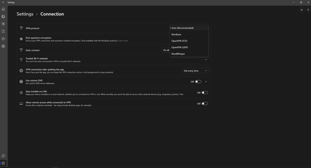 Trzy obsługiwane protokoły to standard