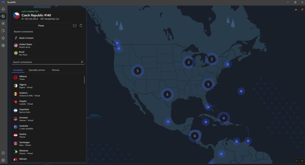 Stany Zjednoczone są szeroko reprezentowane