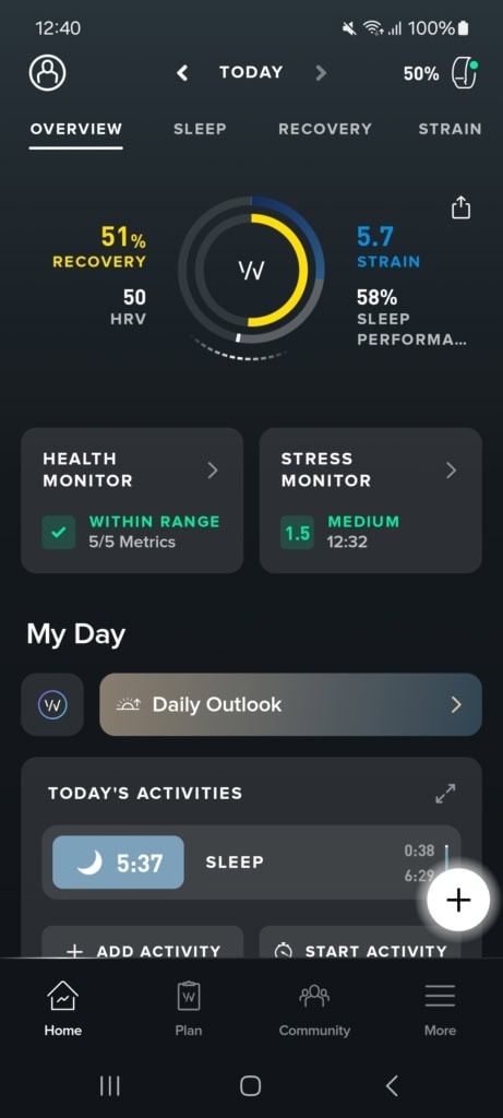Górna część podsumowania