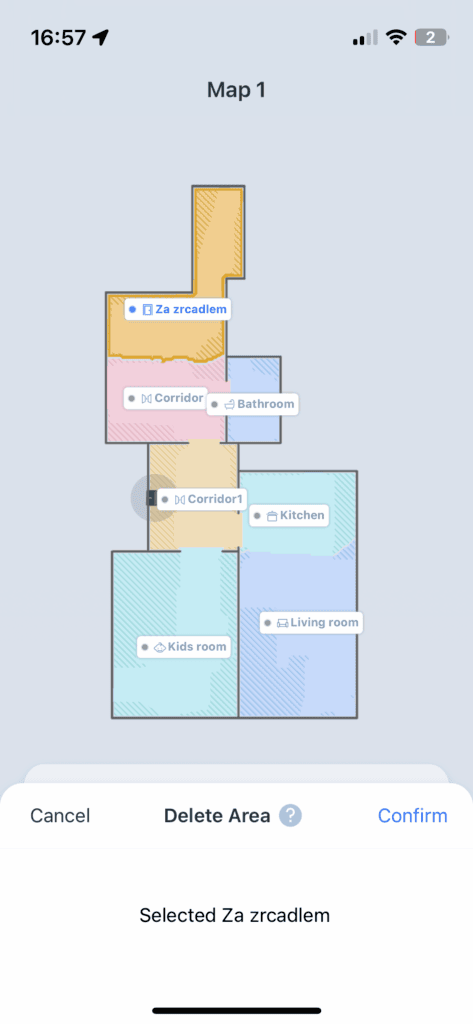 Usuwanie nieistniejącego pomieszczenia powstałego przez lustro