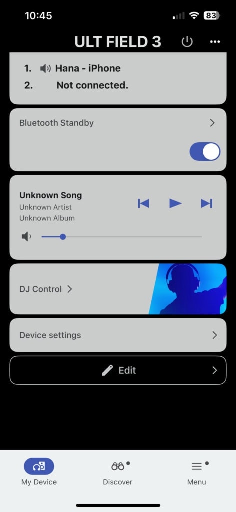 Informacje o odtwarzanej muzyce